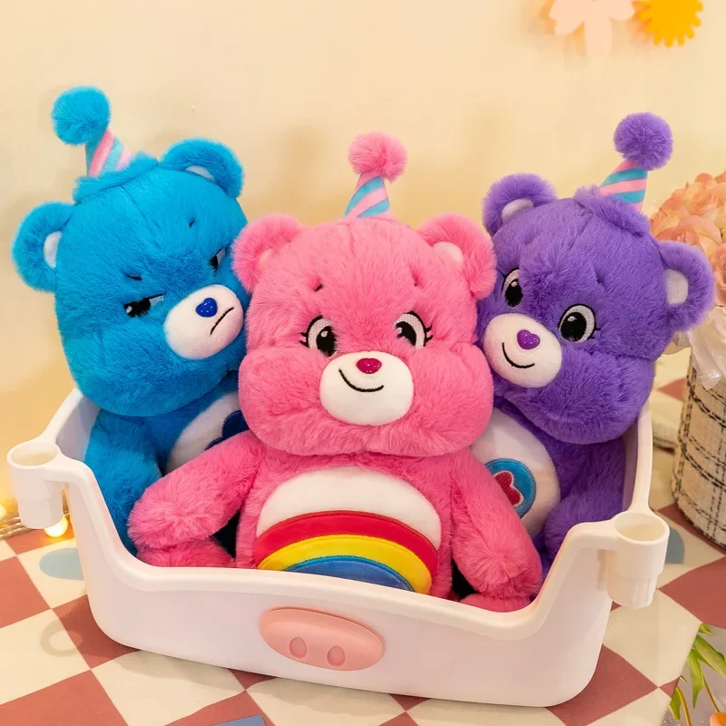 35 ซม.MINISO Care Bears Plush Kawaii Rainbow Bear ของเล่นตุ๊กตาน่ารักอะนิเมะตุ๊กตาหมีตุ๊กตาหมีตุ๊กตาหมีตุ๊กตาหมีตุ๊กตาหมีตุ๊กตาหมีตุ๊กตาหมีตุ๊กตาของเล่นตกแต่งห้องสาวของขวัญ