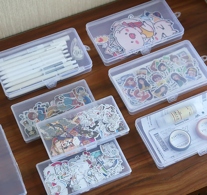 Lightweight Desktop Organizer Compact Transparent Multi-Compartment Storage Container Secure Tool Case for Craft