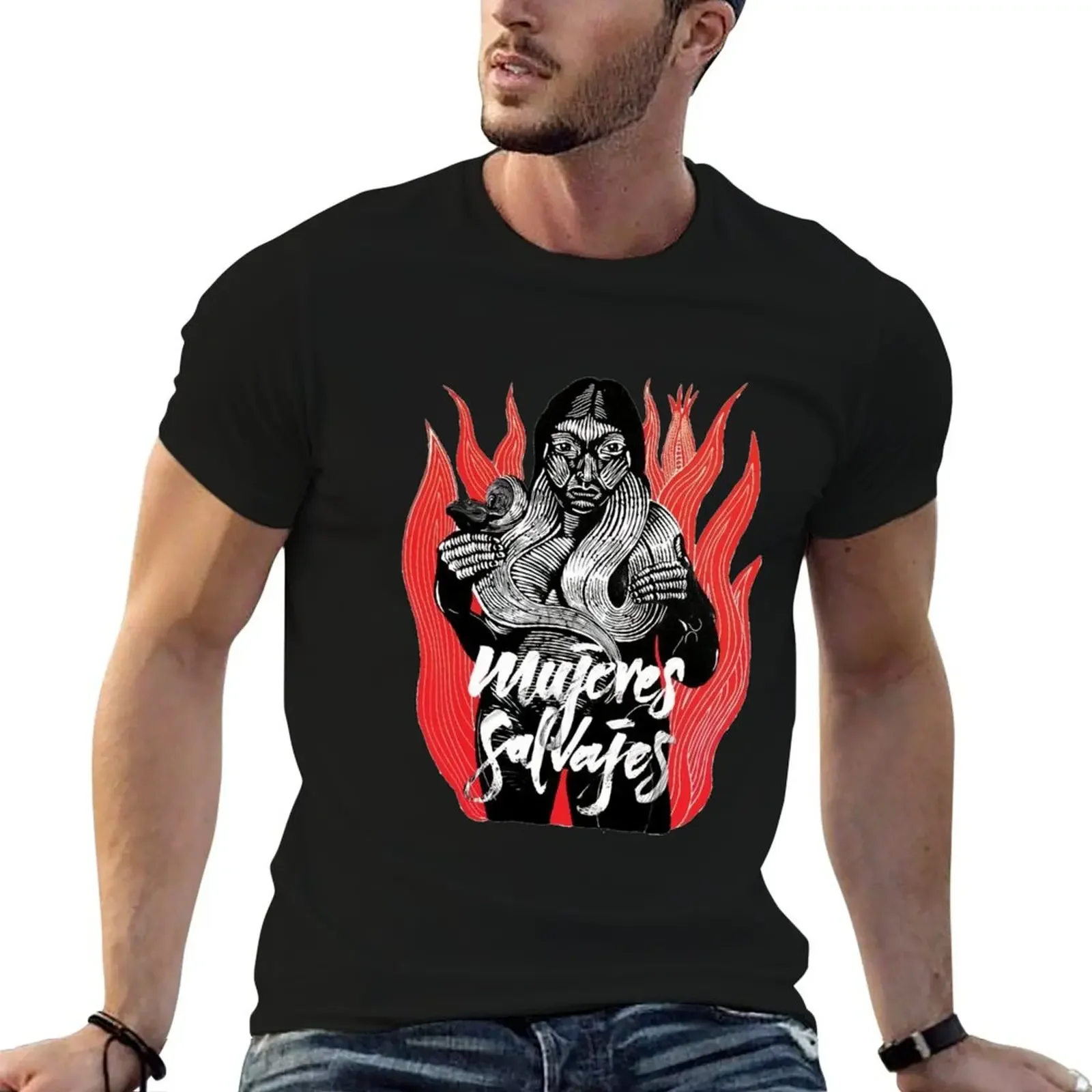 Mujeres Salvajes wild women T-Shirt vintage t shirts quick drying graphic shirts slim fit t shirts for men