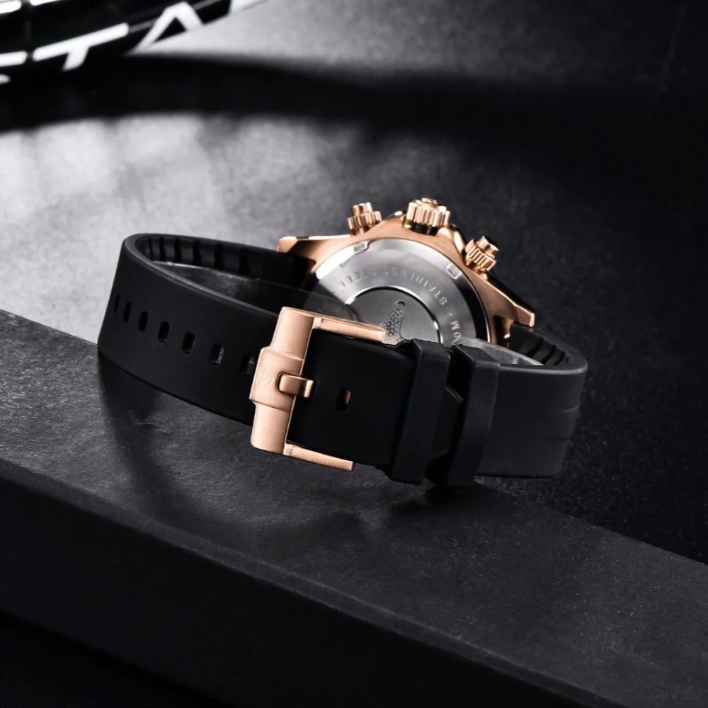 Original New PAGANI DESIGN PD-1664 / PD-1644 Japan VK63 Movt Quartz Wristwatches Sapphire Waterproof Chronograph Reloj Hombre