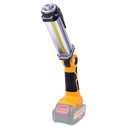 Luz de trabalho LED sem fio de 2000LM para Dewalt 20V Bateria Lanterna externa Lanternas de acampamento portáteis com gancho (sem bateria)