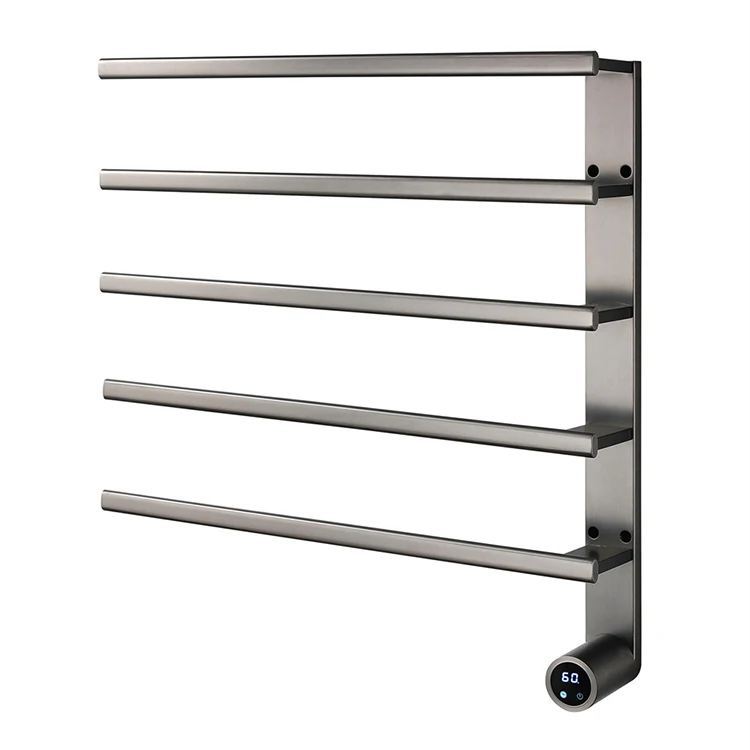 Cheap Stainless Steel Wall Mounted Hot Electric Dryer Bathroom Heated Towel Heating Rack with Light Emitting Diode Display T