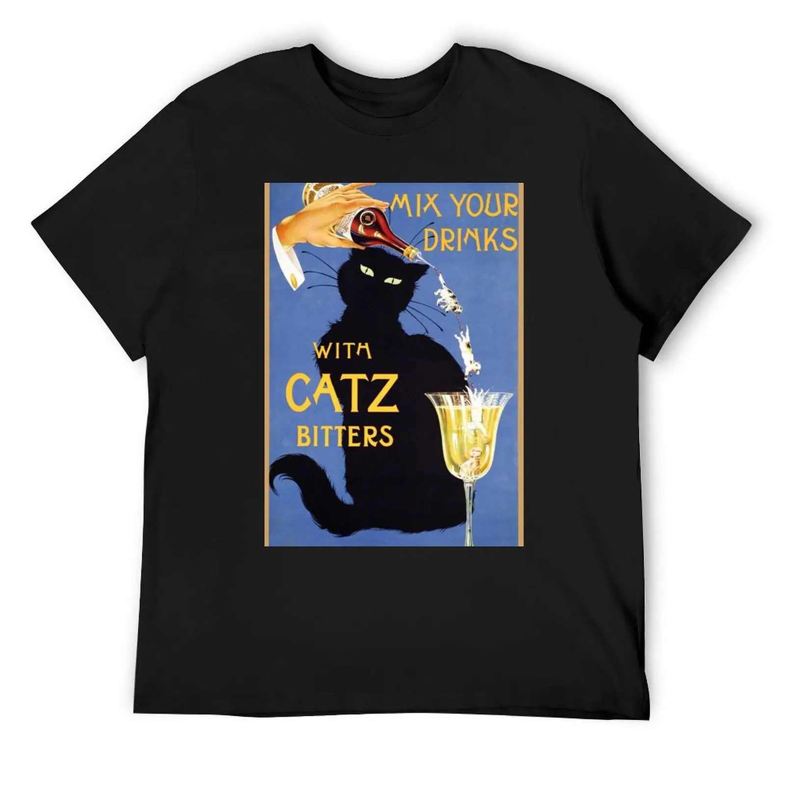 Catz Bitters, Vintage Beverage Poster T-Shirt boys animal print blanks plus size clothes custom t shirt funny t shirts for men