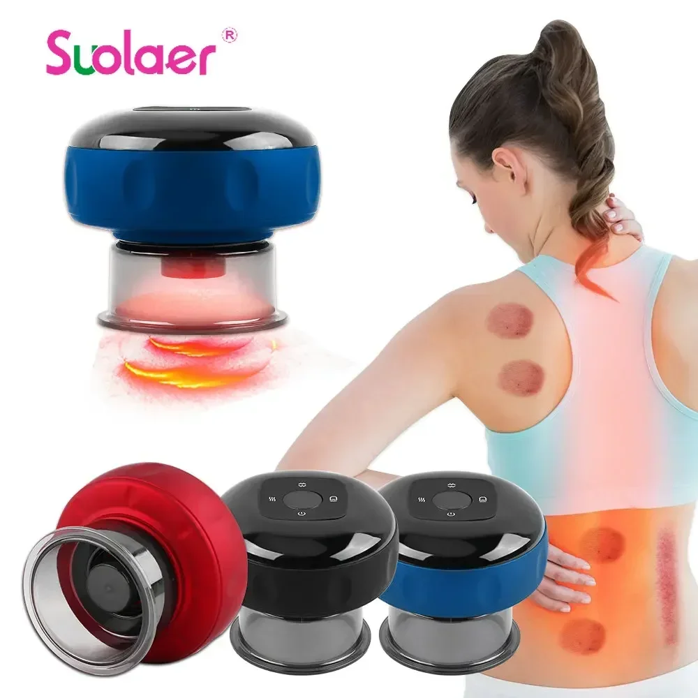 Professional Suction Cup Massager Electric Vacuum Cupping Therapy Gua Sha Tools Anti Celulite For Body LCD Scraping 6 /12Levels