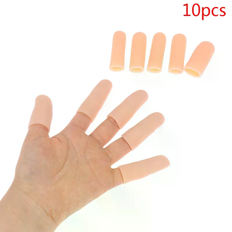 10Pcs Silicone Gel Tube Hand Bandage Finger Protector Anti-cut Heat Resistant Finger Sleeves Great Cooking Kitchen Tools