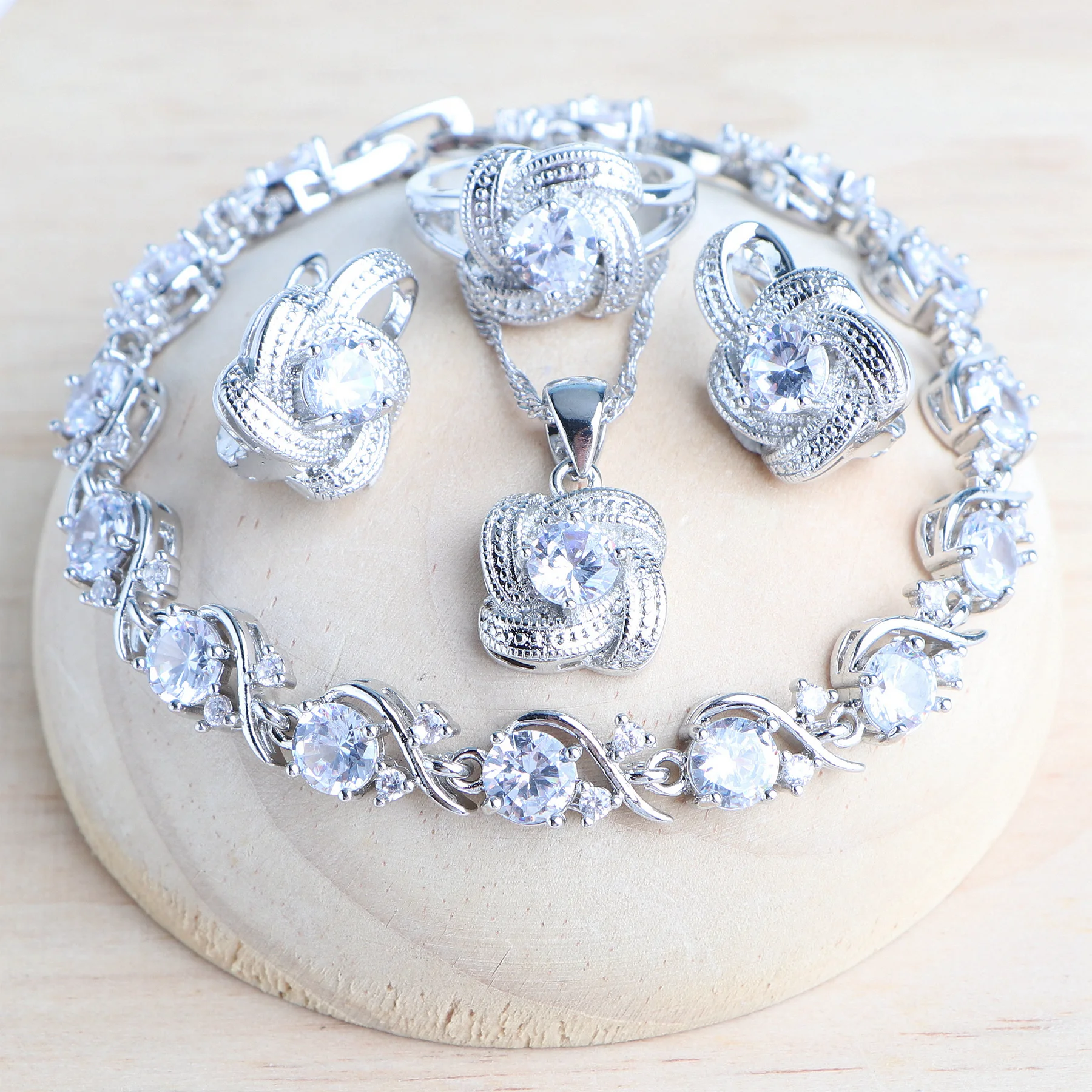 NONE Blue Zirconia Women's Jewelry Set Sterling Silver 3