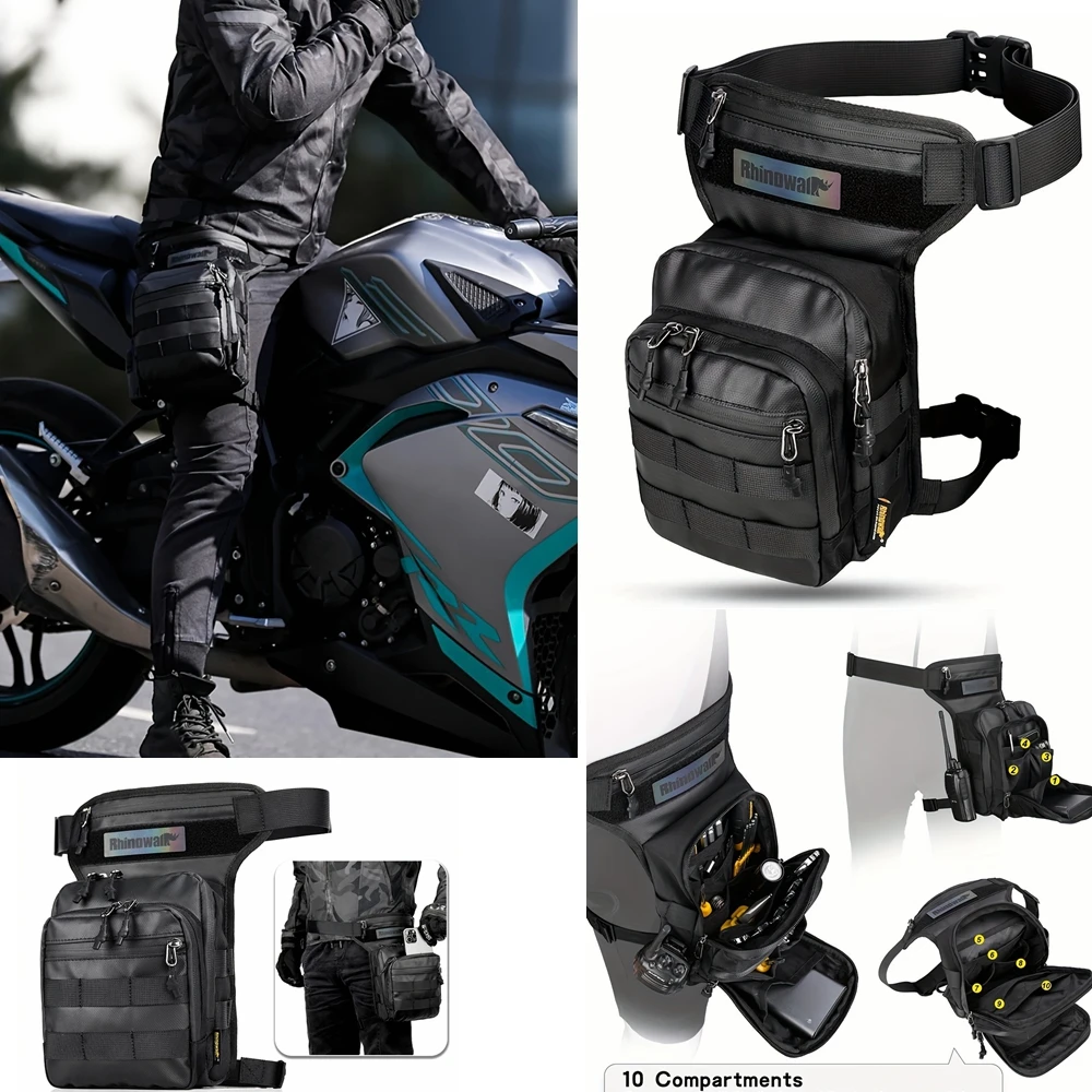 Leg Bag Men\'s Waist Bag Utility Belt Pack Pouch Male Hip Motorcycle Riding Leggings Thigh Bags Tactical Combat Fanny Pack