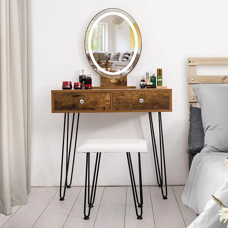 /Modern Simple Bedroom Dressing Table Chair Girls Bedroom Dresser Table with Storage