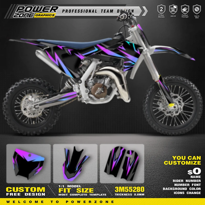 

PowerZone Custom Team Graphics Backgrounds Decal Stickers Kits For Husqvarna TC65 TC 65 2023 2022 2021 2020 2019 2018 2017 2016