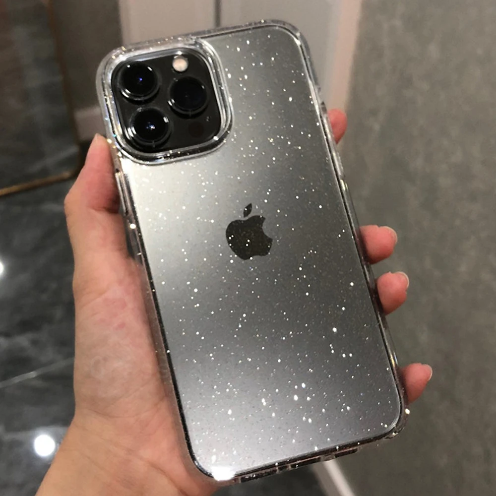 Luxury Glitter Bling Clear Case For iPhone 15 14 13 12 11 Pro Max TPU Silicone For iPhone X XS Max XR 8 7 Plus Back Cover Case