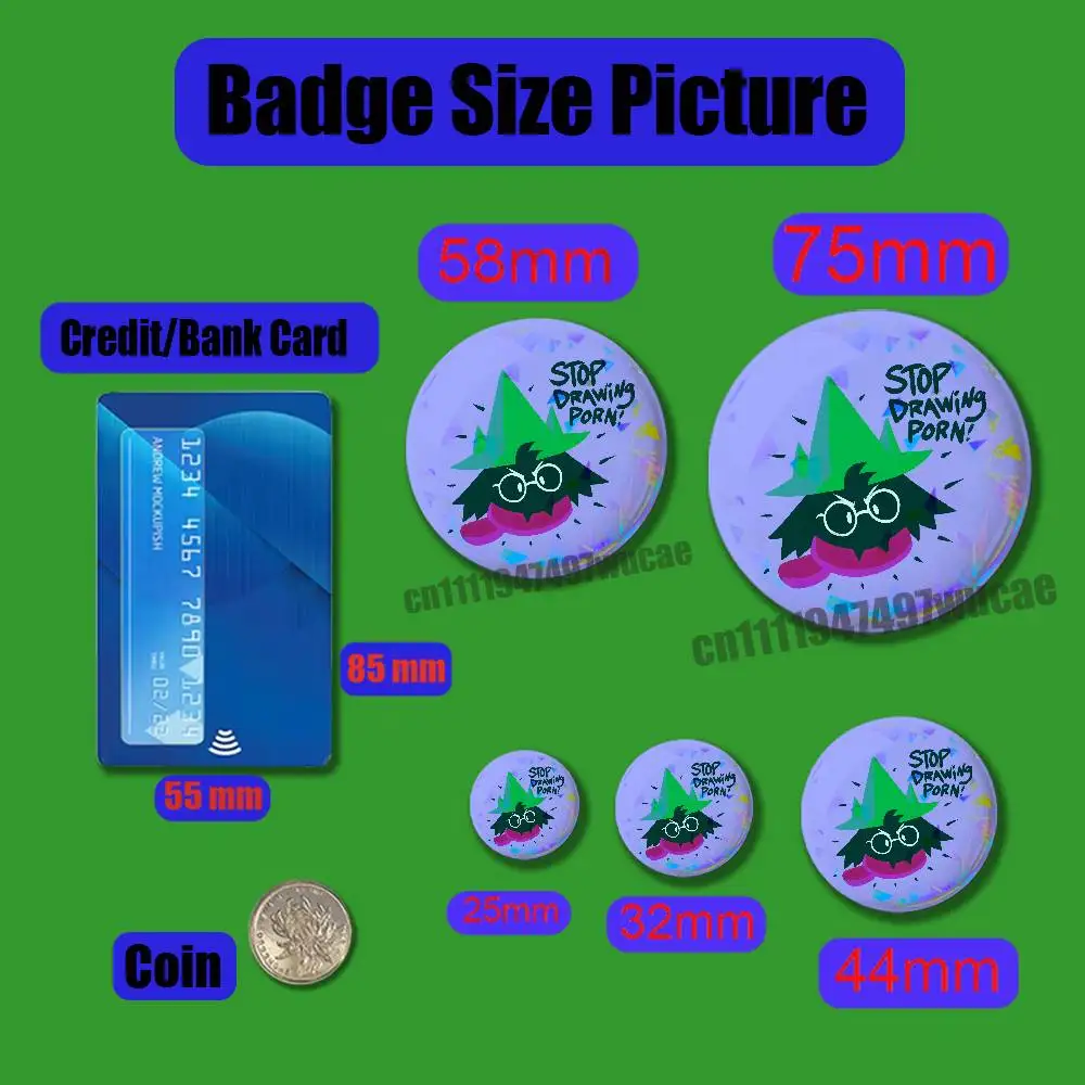 For Ralsei Deltarune Emblem Case DIY Pin Insignia Badge Round Souvenir Brooch Button Laser Film