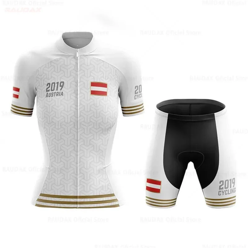 Women's Austria Cycling Set, MTB Bike Clothing, Female Racing Bicycle Clothes, Girl Cycle Wear, Racing Shorts, New, 2022