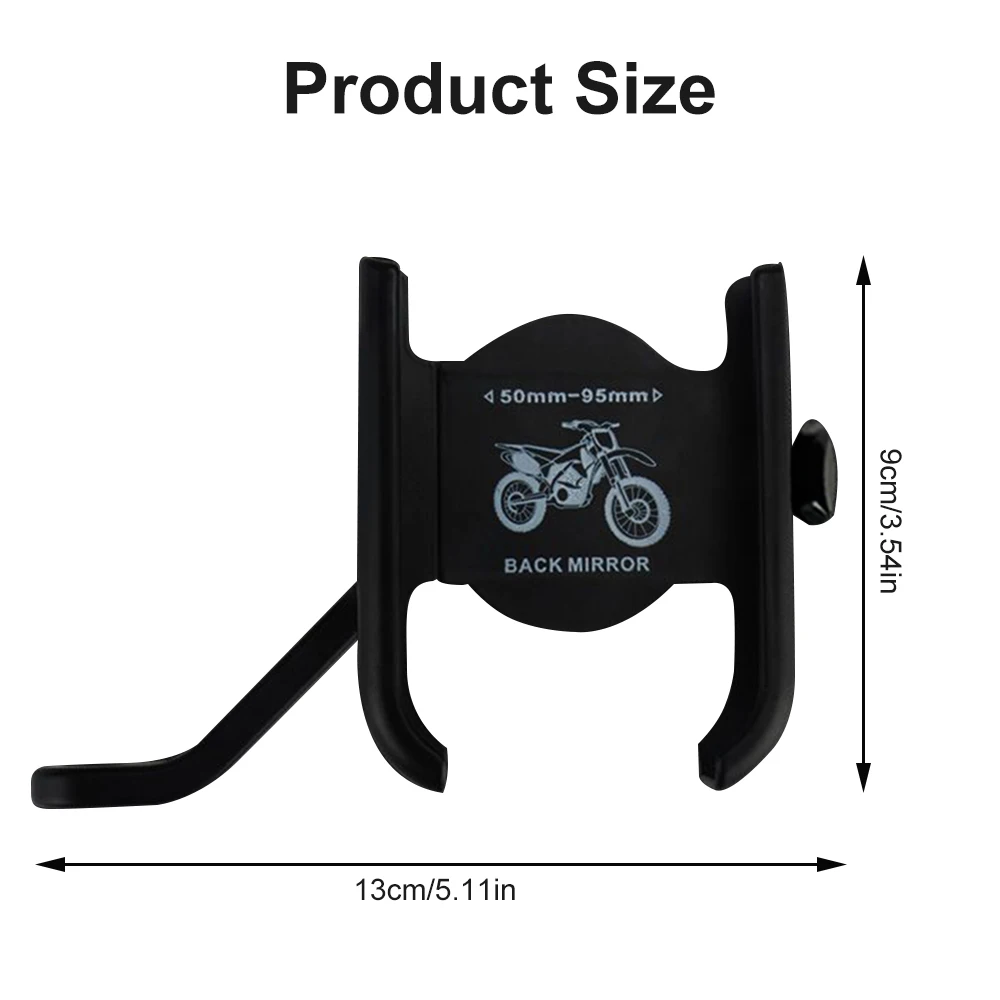 Aluminum Alloy Motorcycle Phone Holder GPS Bracket Mount Clip Support Moto Mirror Handlebar Phone Mount Bicycle Scooter Stand