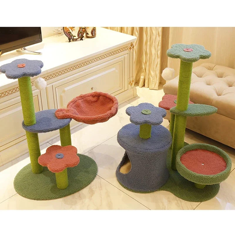 Manufacturer wholesale cute design cashmere sisal cat flower tree