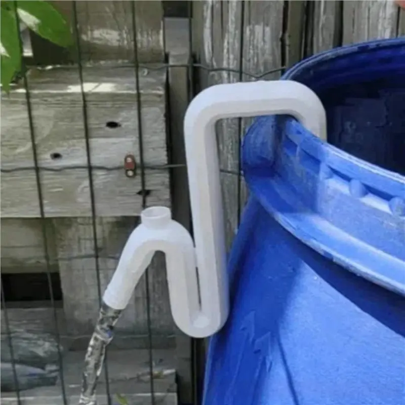 RMWIN-2X Rain Barrels Overflow Pipe With Downspout Overflow Pipe Bucket No-Drill Water Drainage Hose For Water Storage Tanks A