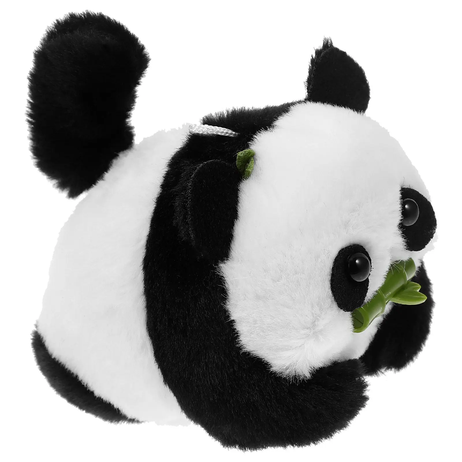 Adorable Interactive Panda Keychain Pendant with Pull-String Tail Wagging Motion Squeaky Sound Cute Bag Car Backpack Hanging