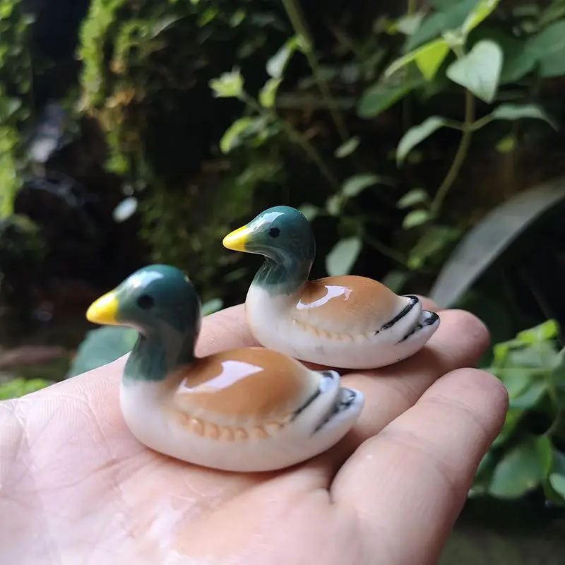 White Goose and Duck Ceramic Ornaments, Potted Plants, Pool, Balcony, Lotus, Fish Pond, Art Flower Pot, Mini Ornaments, Gifts