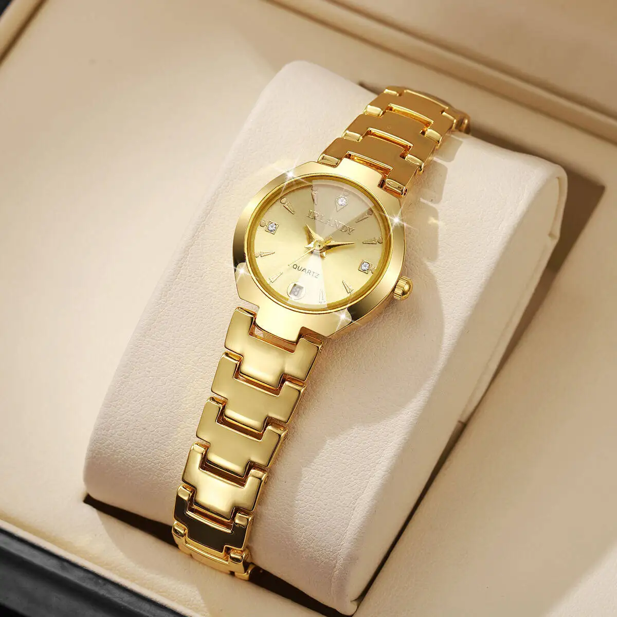 Luxury Women's Small Dial Quartz Wristwatch, Gift Idea