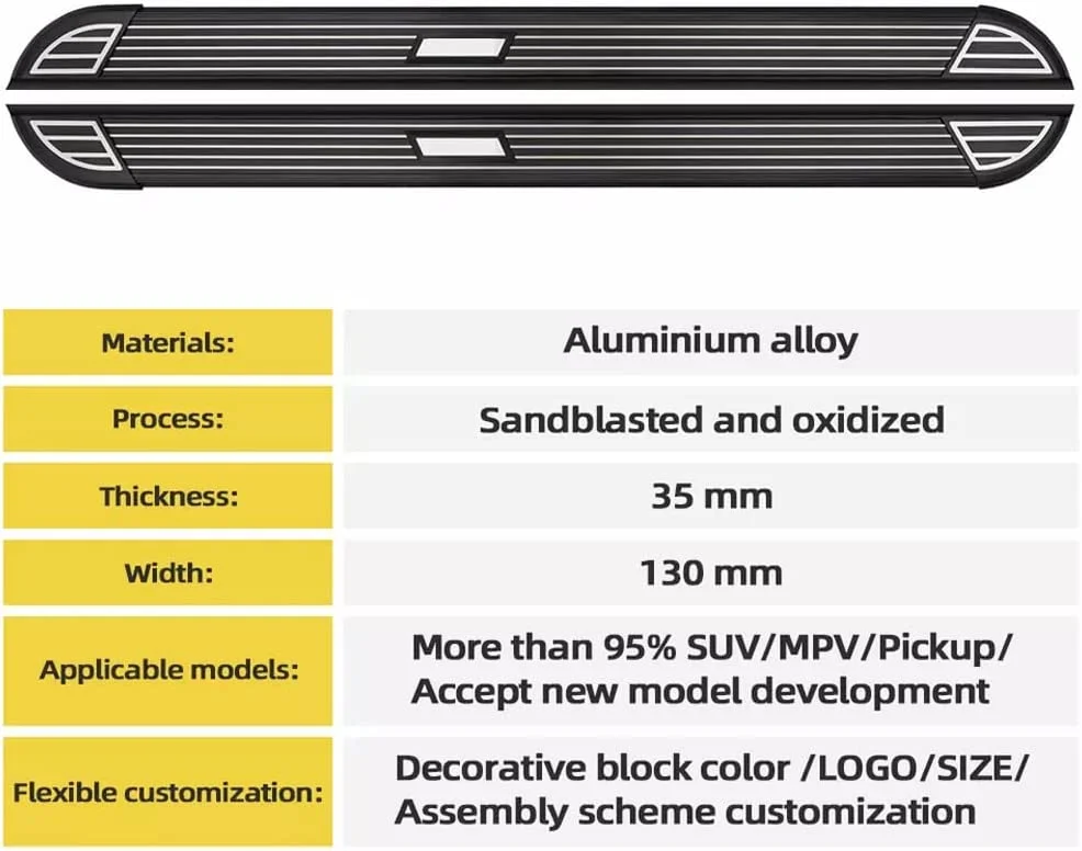 2 قطعة مناسبة لـ Rivian R1T 2021-2024 لوحات الجري الخطوات الجانبية Nerf Bar الألومنيوم (مع الأقواس) #6