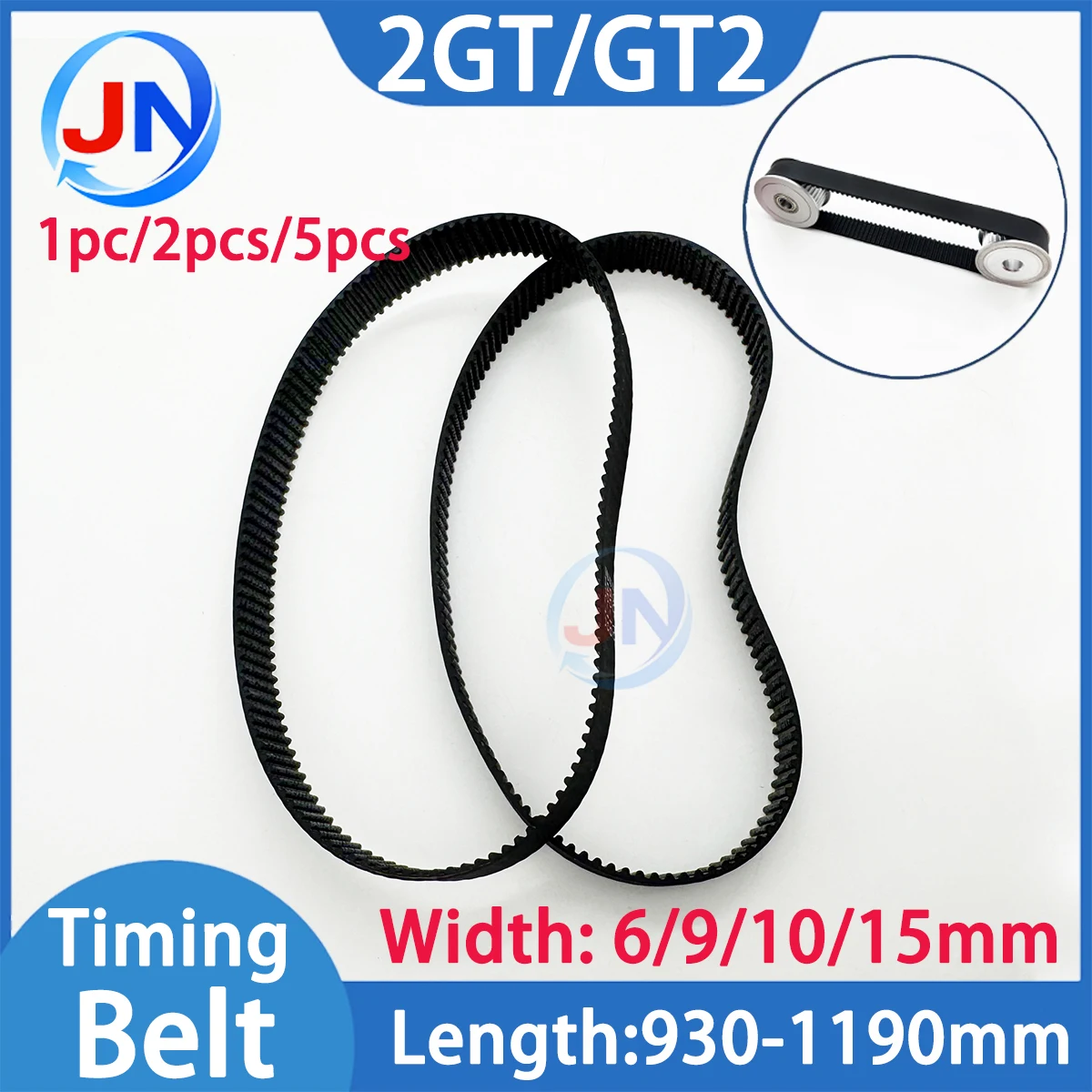 2GT Timing Belt Length 930 950 960 1000 1068 1100 1110 1136 1140 1150 1180 1190mm Width 6 10 15mm GT2 Closed Loop Synchronous