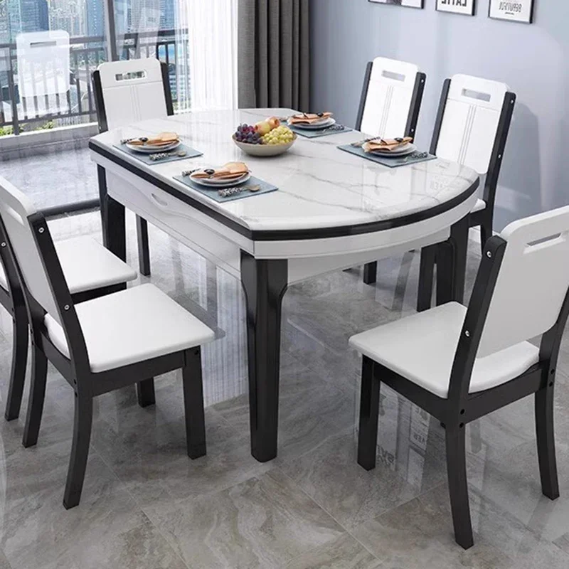 Modern Luxury Dining Table Japanese Minimalist Elegant Round Dining Table Restaurant White Mesa Comedor Decoration Accessories