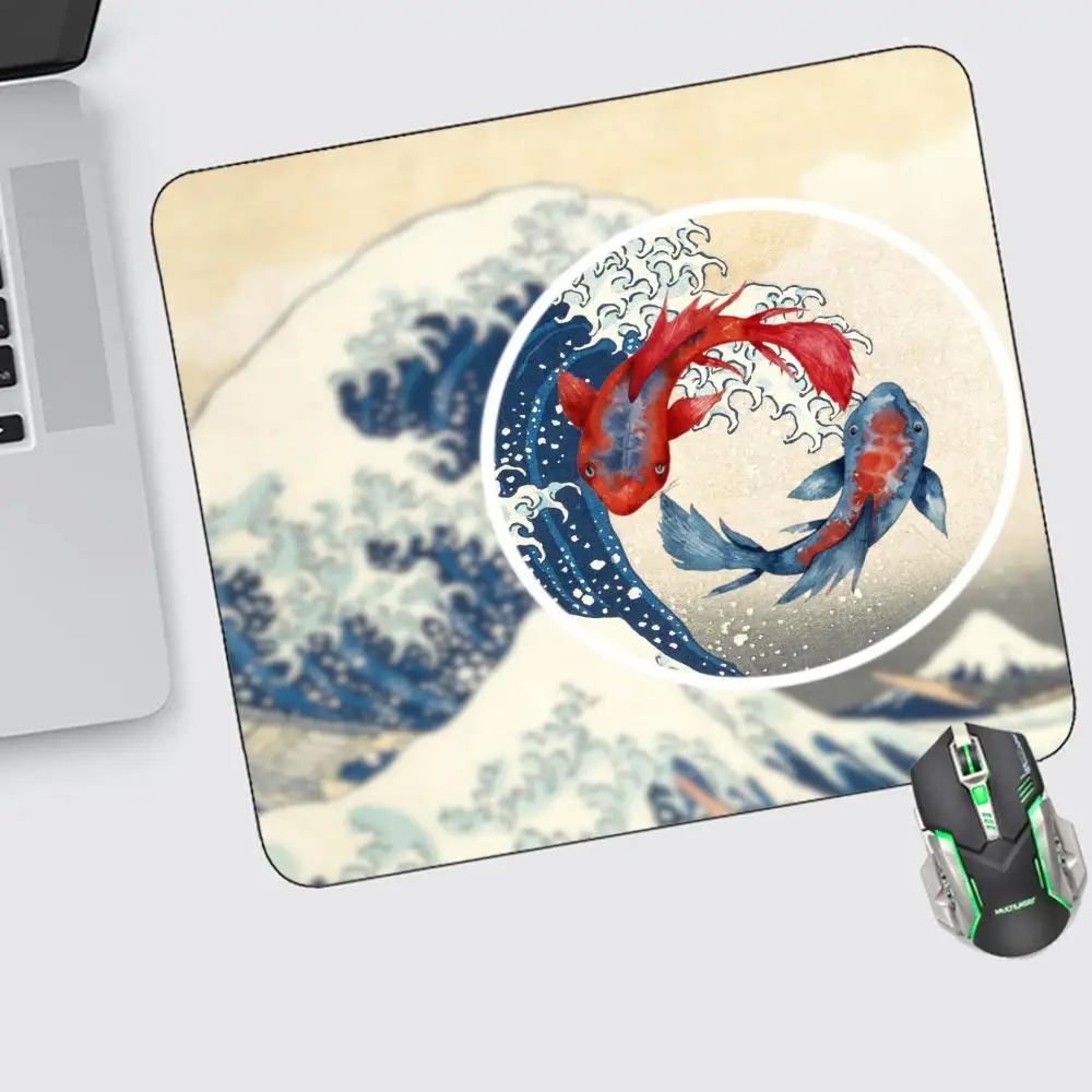 

Japan Waves Mouse Pad Small Gaming Accessories Keyboard Computer Offices Desk Mat Pc Gamer Non-slip Rubber Mousepad