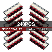 240PCS Heavy Duty Farm Fencing Staples Engineered 9 Gauge Sharp 40mm Barbed for Mesh, Poultry and Field Projects Nailer