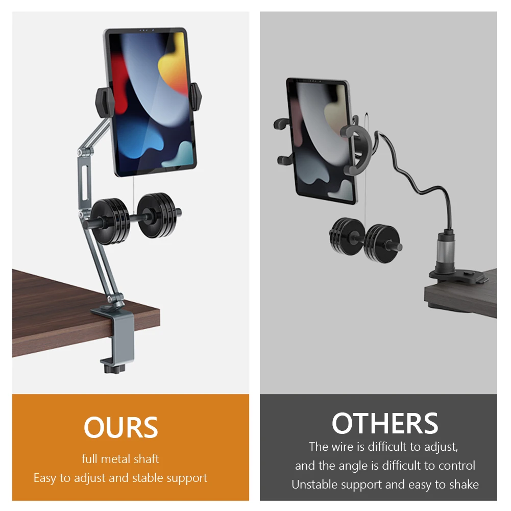 360 Dudukan Tablet Meja Tempat Tidur Dapat Disesuaikan untuk Ponsel 4-13 Inci Tablet Tempat Tidur Lengan Malas Dudukan Tablet Aloi Aluminium