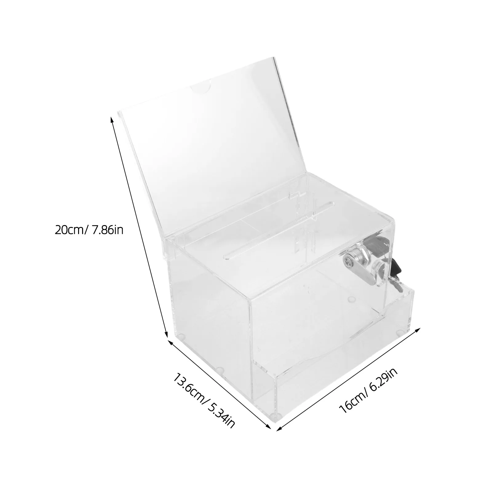 Acrylic Lock Box Tip Jar Clear Donation Ballot Suggestion Case Fundraising Voting Raffle Restaurant Tip Jar Suggestion Box