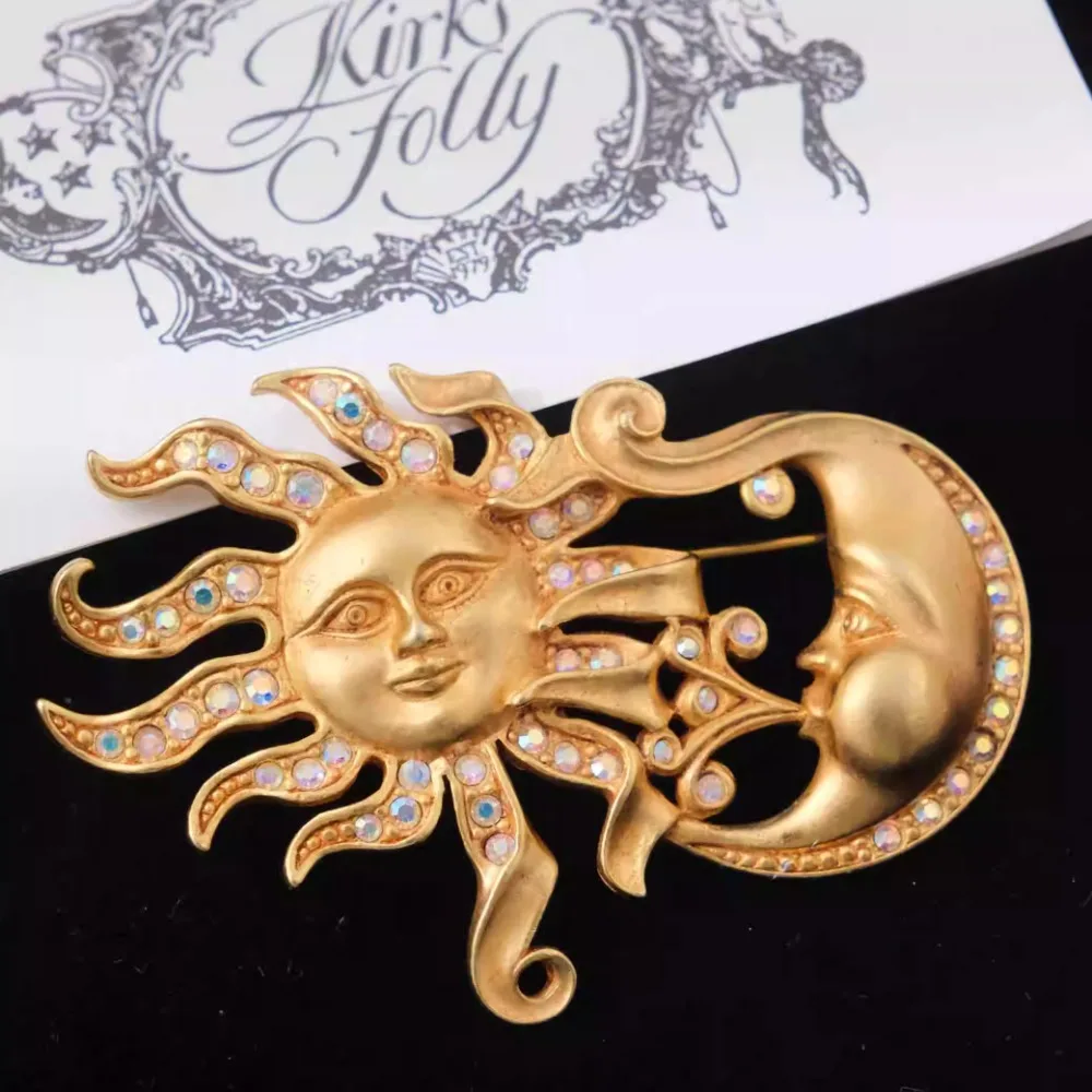 

Baroque Luxury Beautiful Sun Moon Design Men Women Brooch Pin，Jewelry Accessories, Wedding Holiday Party Couple Surprise Gift