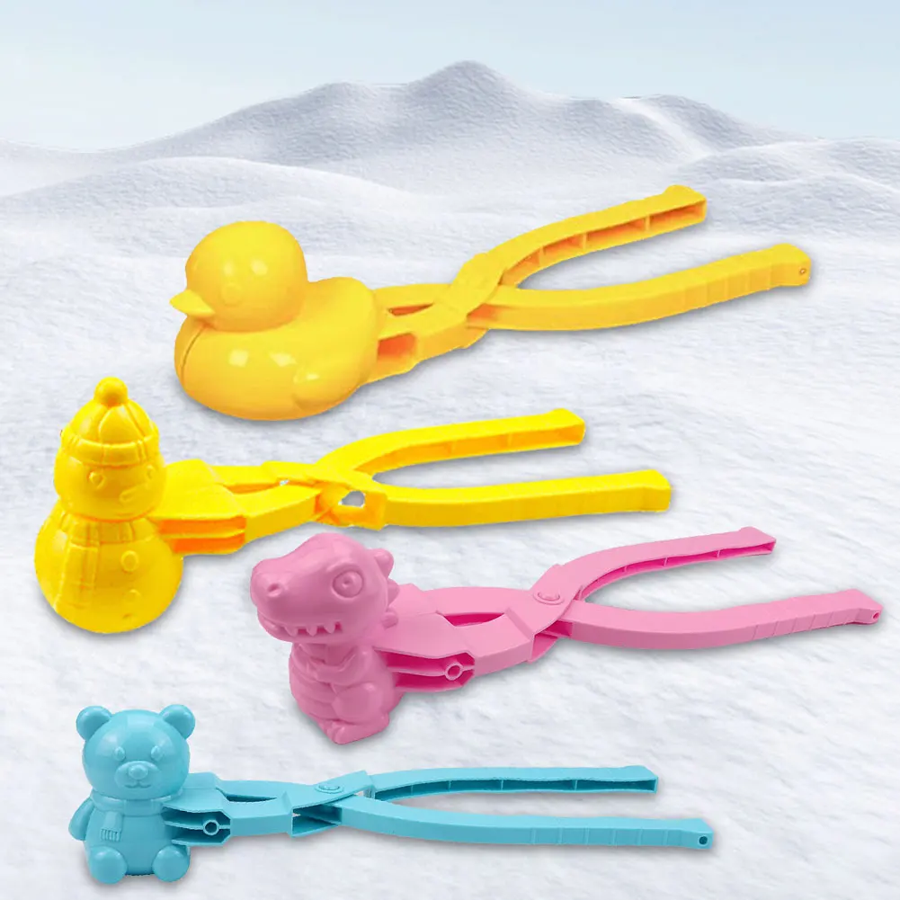 Cute Duck Snowball Maker Clip DIY Snow Clay Ball Maker Mold with Long Handle Snowball Mold Clip for Kids Winter Outdoor Snow Toy