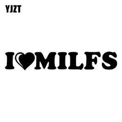 YJZT 20 x3.3cm I LOVE MILFS Humor Car-styling Vinyl Decal Car Sticker nero/argento