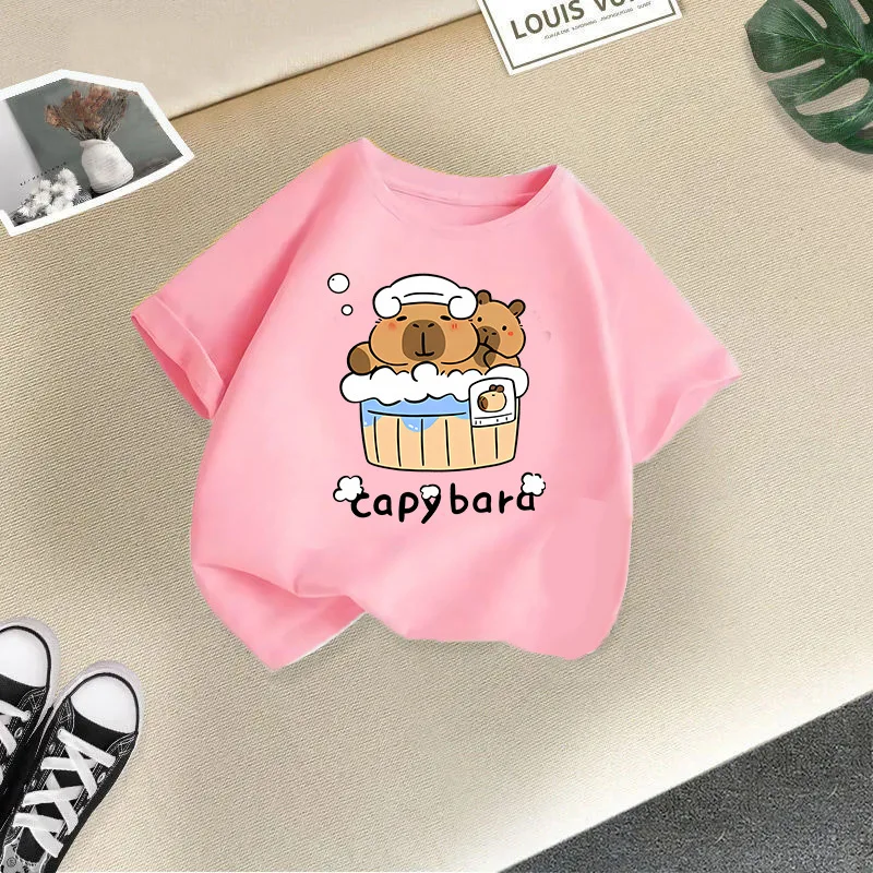 2026 New: Boys '& Girls' Short-Sleeved T-shirts with Cartoon Print, Loose-Fitting Children's Short Sleeve Tops – Cross-Border Ne