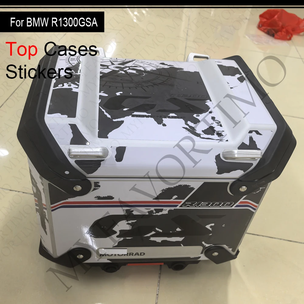 For R1300GS R1300GSA ADV Adventure Motorcycle Luggage carrier Trunk Luggage Panniers Aluminium Side Top Cases Stickers