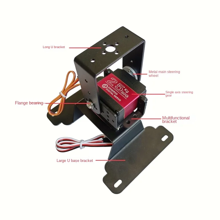 2 dof Roboterarm horizontale und vertikale kardanische Halterung DIY festes Zubehör geeignet für mg996 Lenkgetriebe programmier bares Kit – Detail 2