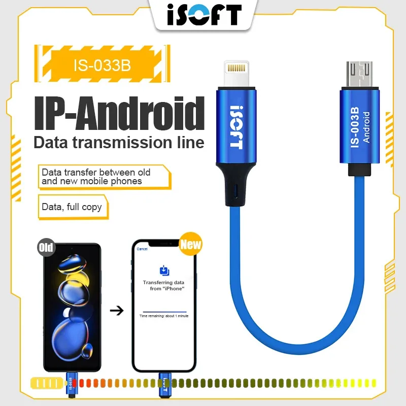 

IS-003A/B/C Data Transmission Line One-click Copy and Transfer of Photos/videos/APP/chat Records/data for Iphone Android TYPE-C