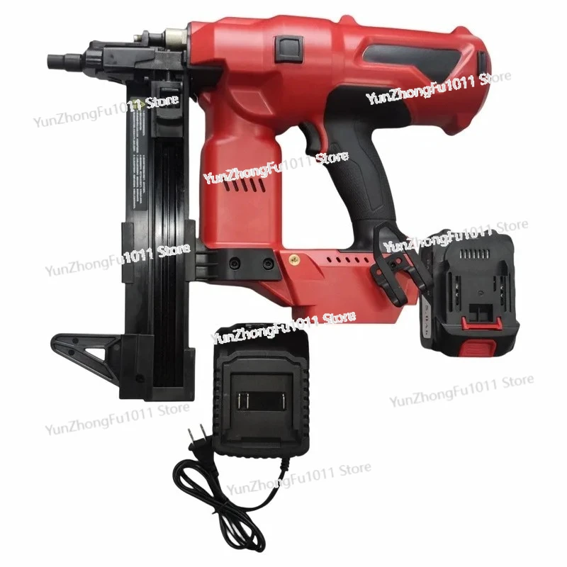 

Аккумуляторный гвоздезабиватель (нейлер) автоматический для пластиковых и металлических гвоздей по бетону и стали, с батареей, красный цвет