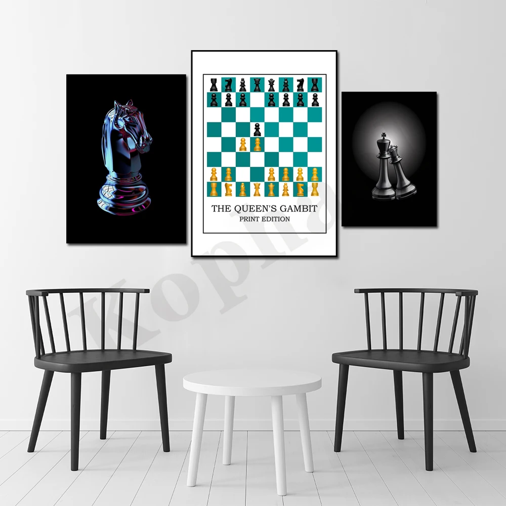 

Abstract Chess Poster King and Queen Queen's Trick Creative High Quality Wall Decor Poster