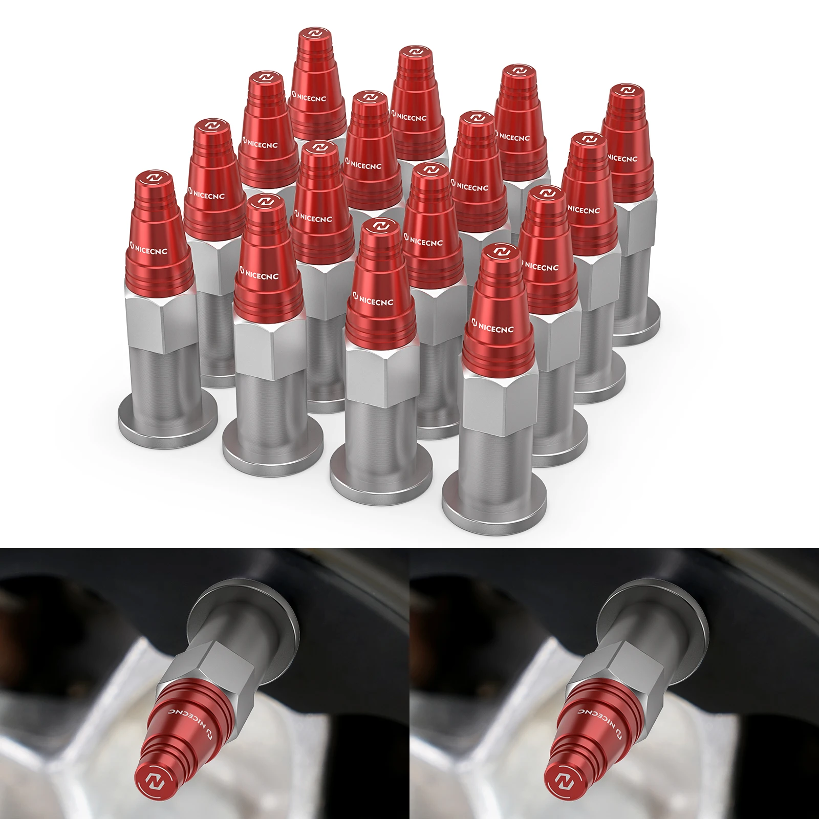 

16PCS 10X1.25mm ATV Polished Spiked Aluminum Wheel Lug Nuts For Yamaha YFZ350 Banshee Raptor 700R YFM700R Raptor 700 YFM700