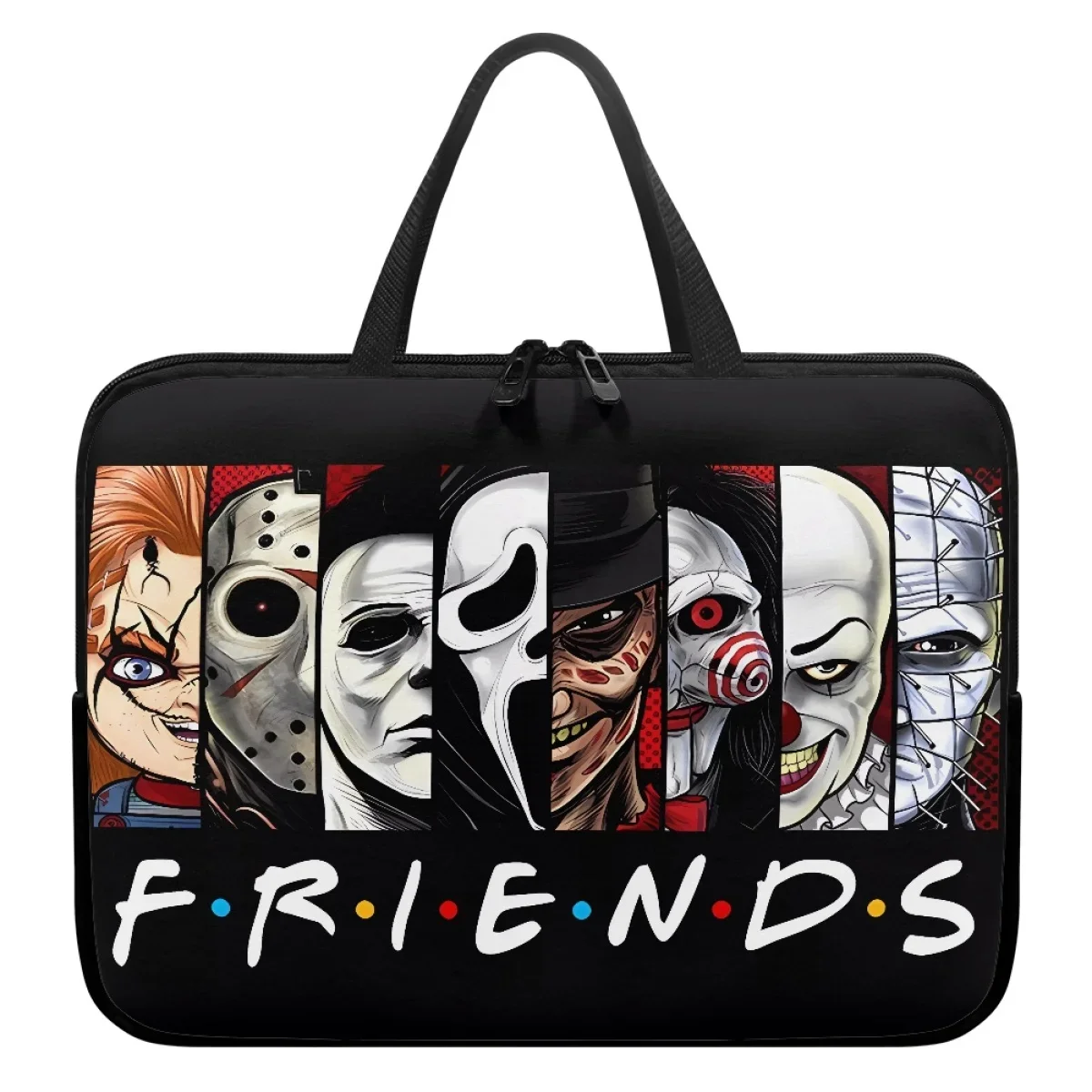 Horror Movie Killer TV Friends Print Laptop Bag Sleeve Case Computer Protective Shoulder Carrying Case For Multi Sizes Handbags