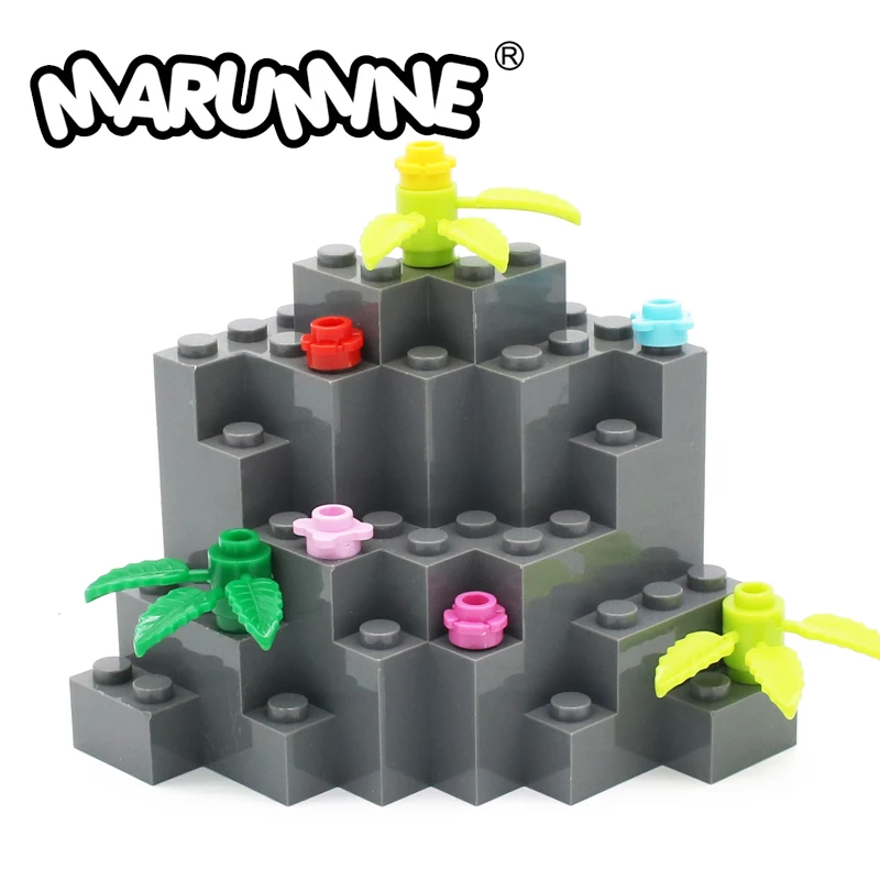 Marumine MOC Bricks Rock Panel 8x8x6 Medium Symmetric 23996 2PCS Mountain DIY Building Blocks City Part Construction Accessories