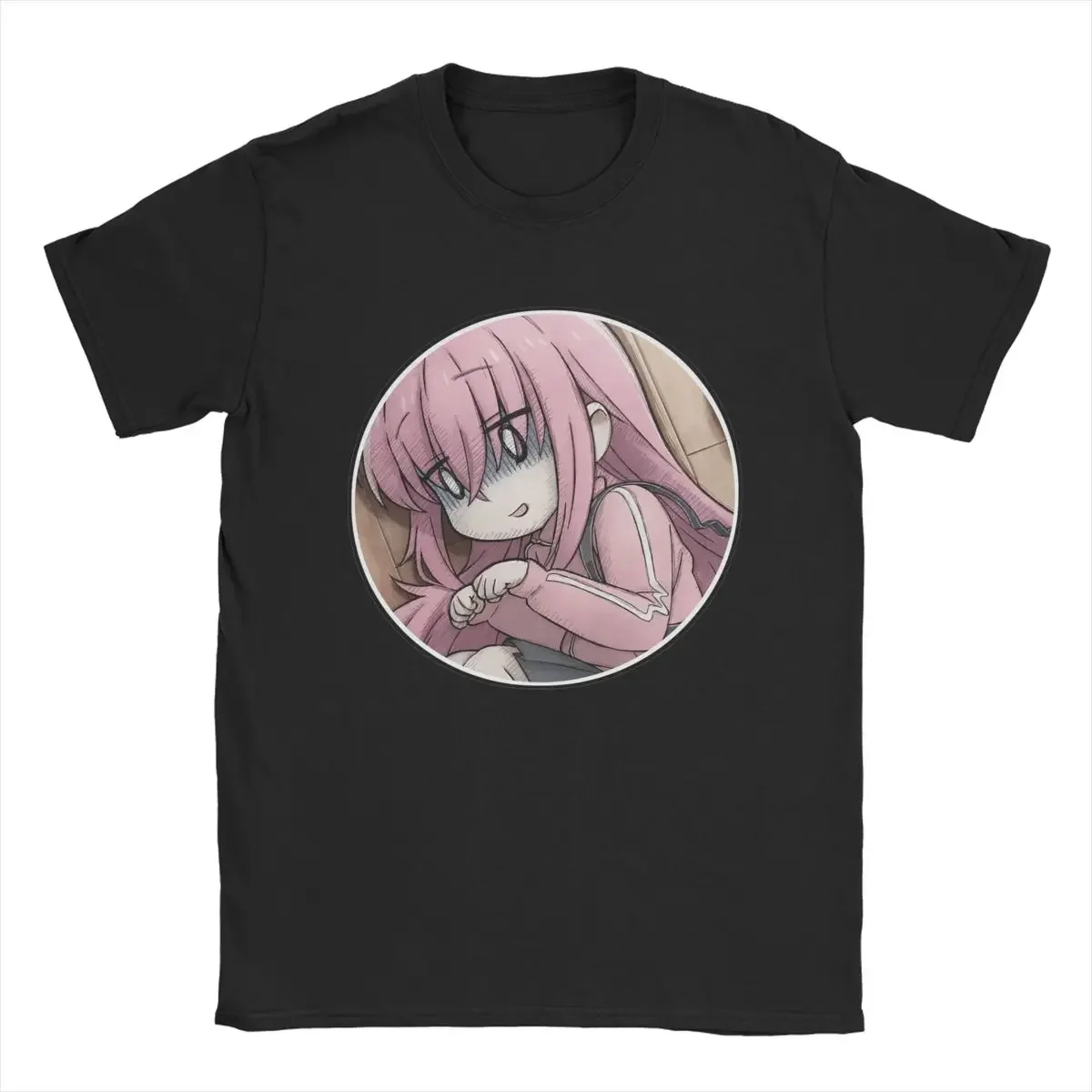 Novelty Bocchi The Rock T-Shirts Men Crewneck 100% Cotton T Shirts Anime Short Sleeve Tee Shirt Classic Tops