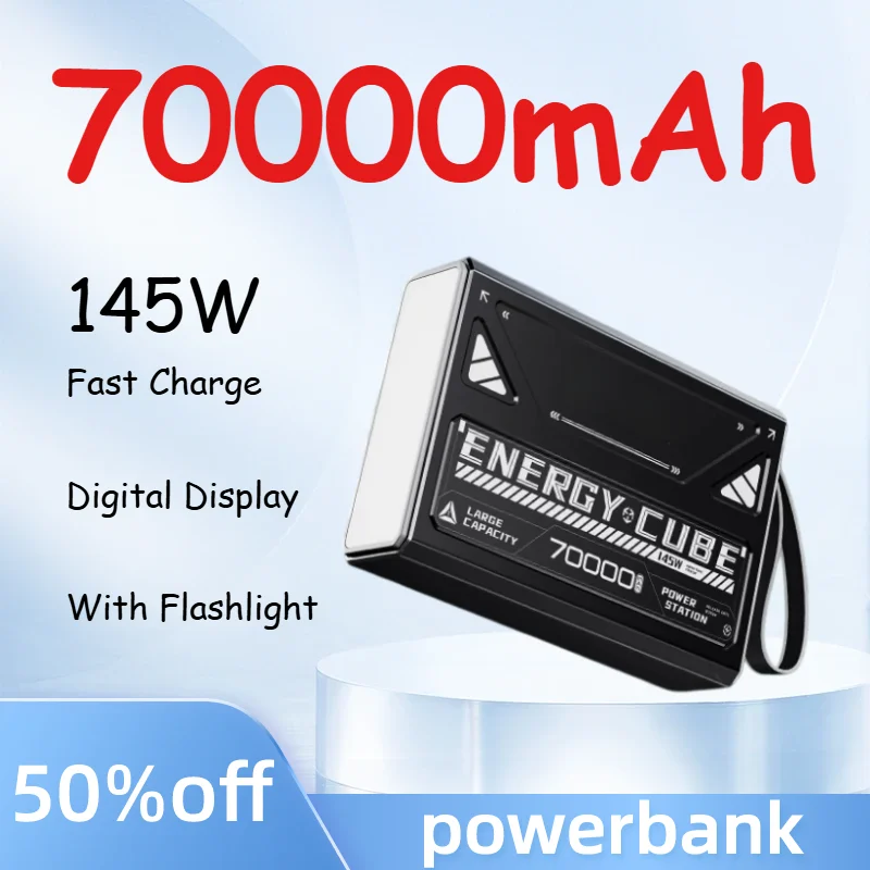 Power Bank Z70Pro 70000mAh 145W Fast Charge External Battery Portable Power Station With Flashlight for Laptop Outdoor Camping