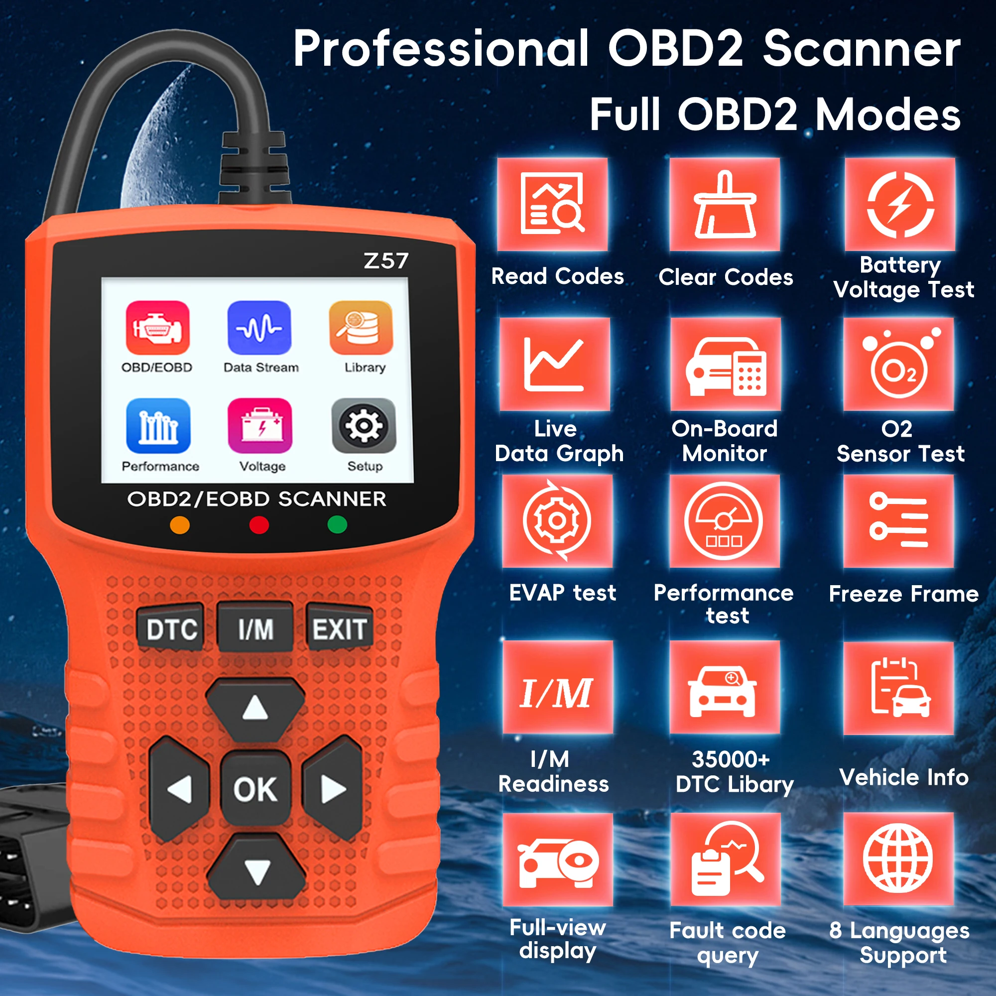 الماسح الضوئي obd2 البيانات المباشرة ميكانيكي المهنية obdii/EOBD أداة قارئ رمز التشخيص ، فحص ضوء المحرك ، أدوات مسح السيارة #3