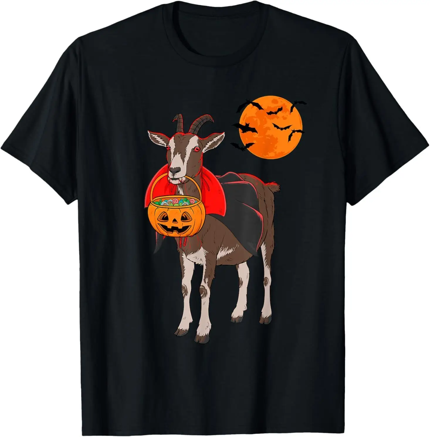 

NEW LIMITED Goat Vampire Funny Halloween Farmer Best Tee T-Shirt S-3XL