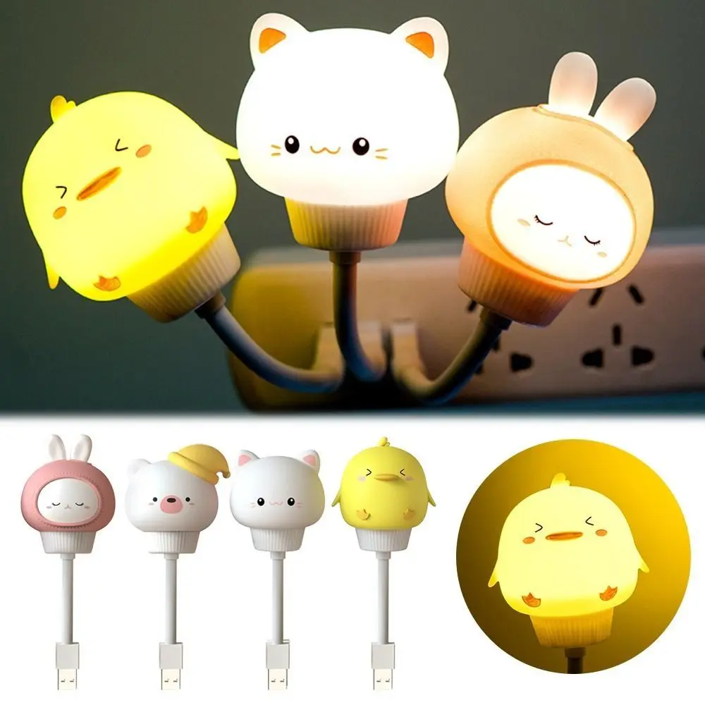Children Decor Dimmable USB Night Light Cute Mini Size Cartoon Night Light Portable Feeding Light Home Decor