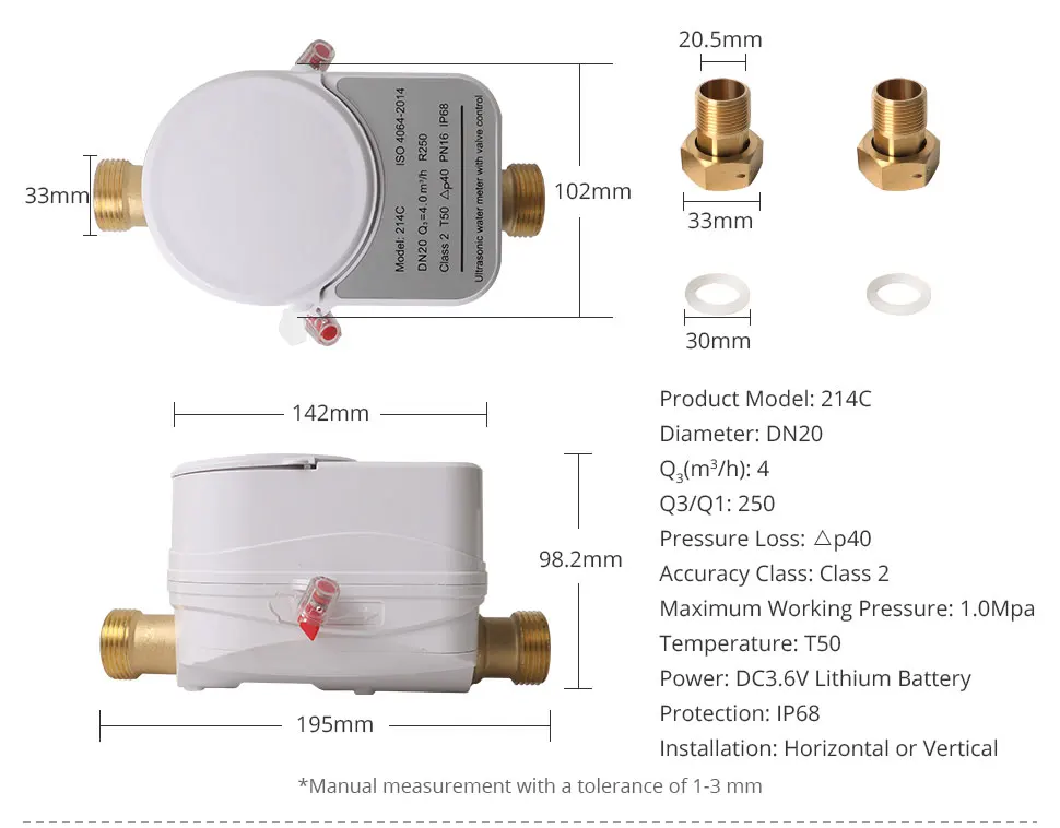 Zigbee Ultraschall-Wasserzähler DN15 DN20 DN25 mit Ventil, LCD-Display, Wassermenge, Durchflussverbrauch, Messung IP68, Arbeit mit Tuya – Detail 14
