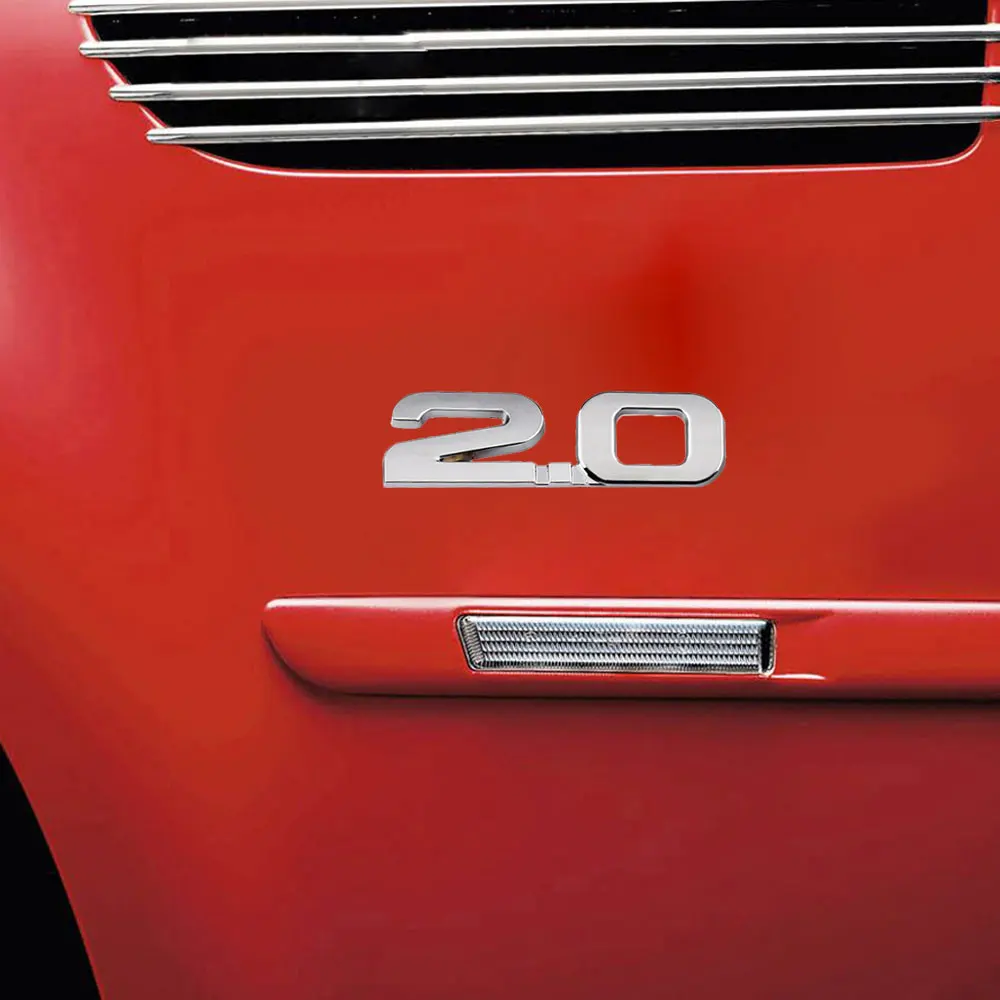 

HOT 1pc Car Sticker 3D ABS 2.0 3.0 Emblem Car-styling Sticker Badge Decals for Renault Toyota Bmw Ford Focus 2 Car Sticker Funny