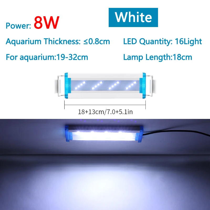 Uitbreidbare Waterdichte Clip op Lamp Voor Aquarium Super Slim Aquarium Waterplant Groeien Aquarium LED Licht 18-58cm 220V