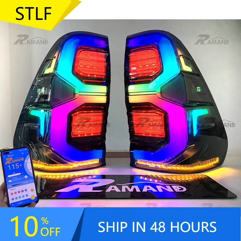 

STLFHilux Revo Rocco Phone App Control LED Taillight Colorful Driving for Hilux 2016-2023 Tail Light Dynamic With Music
